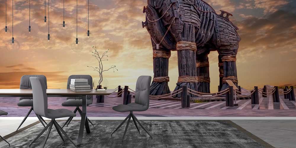 Truva Atı Temalı Askeri Duvar Tasarımı 10988