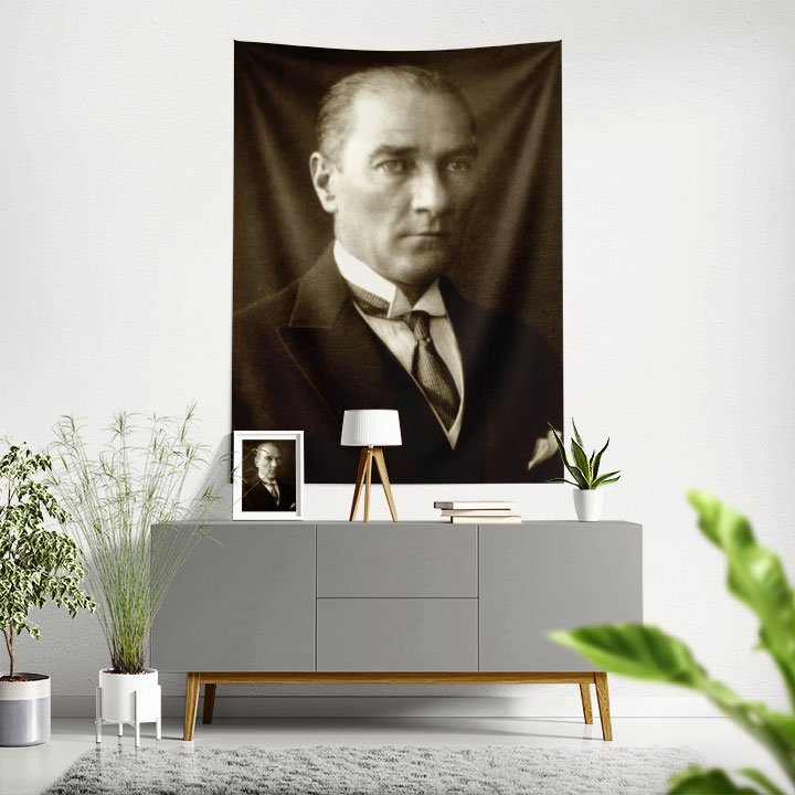 Atatürk Klasik Portre Duvar Örtüsü Kumaş Baskı 6207