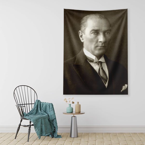 Atatürk Klasik Portre Duvar Örtüsü Kumaş Baskı 6207