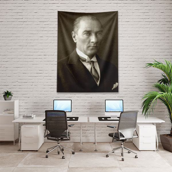 Atatürk Klasik Portre Duvar Örtüsü Kumaş Baskı 6207