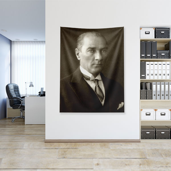 Atatürk Klasik Portre Duvar Örtüsü Kumaş Baskı 6207