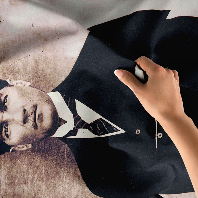 ataturk-duvar-dekor-6209-05 Atatürk Kalpaklı Portre Duvar Örtüsü Kumaş Baskı 6209