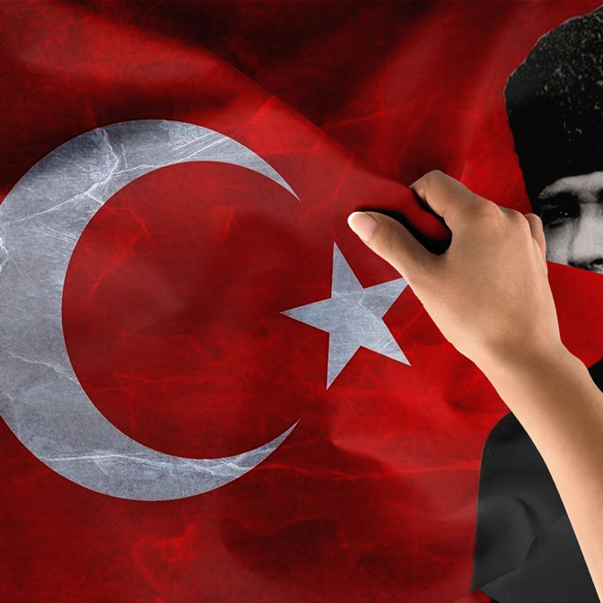 ataturk-duvar-dekor-6219-06 Atatürk ve Türk Bayrağı Duvar Örtüsü Kumaş Baskı 6219