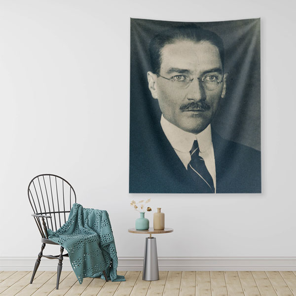 Atatürk Portreli Kumaş Duvar Örtüsü 6202