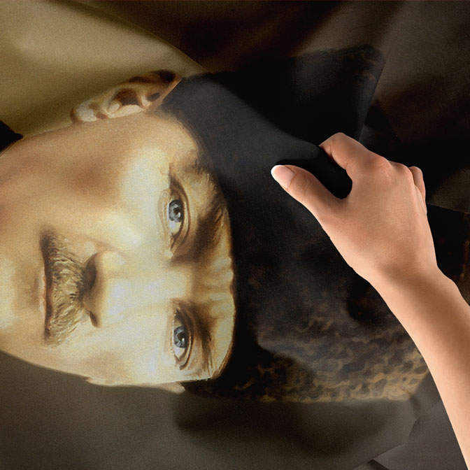 Atatürk Askeri Üniformalı Duvar Örtüsü Kumaş Baskı 6204