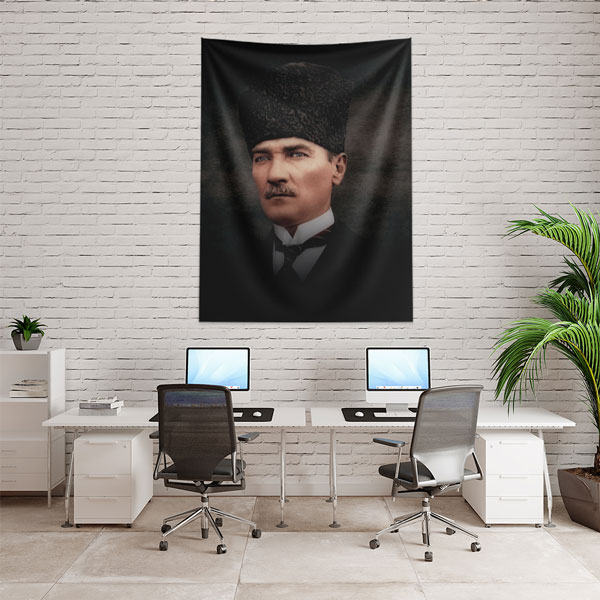 Atatürk Klasik Portre Duvar Örtüsü Kumaş Baskı 6215