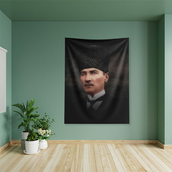 Atatürk Klasik Portre Duvar Örtüsü Kumaş Baskı 6215