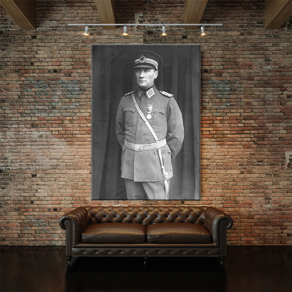 ataturk-duvar-tablo-6183-01 Atatürk Genç Subay Portresi Kanvas Tablo 6183