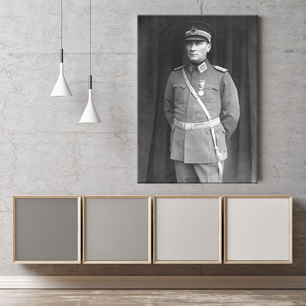 ataturk-duvar-tablo-6183-05 Atatürk Genç Subay Portresi Kanvas Tablo 6183