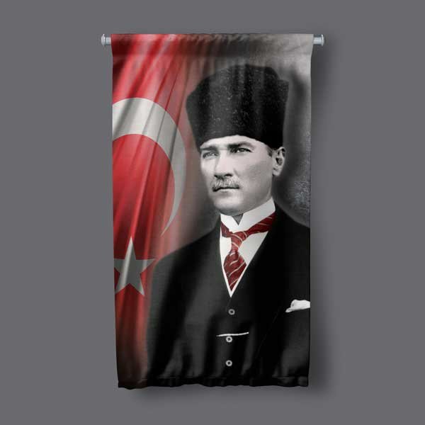 ataturk-flamalari-14320-04 Atatürk Türk Bayrağı Temalı Duvar Flaması – Kumaş Baskı 14320