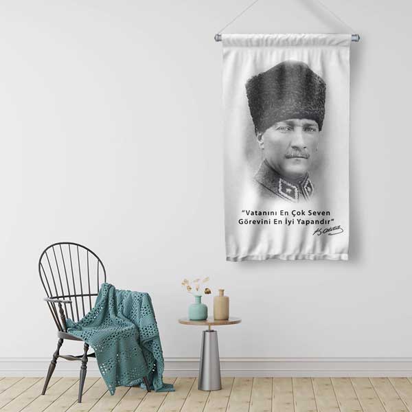 Atatürk Sözlü Duvar Flaması 14318