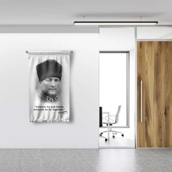 Atatürk Sözlü Duvar Flaması 14318