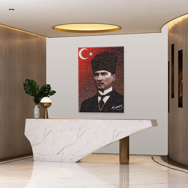 ataturk-kanvas-tablolar-6190-04 Atatürk Türk Bayraklı Portre Kanvas Tablo 6190