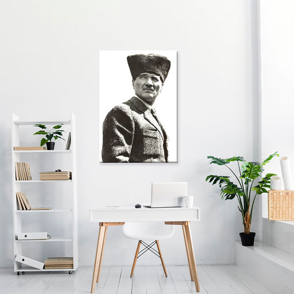 ataturk-portre-tablo-6180-01 Atatürk Kalpaklı Portre Kanvas Tablo 6180