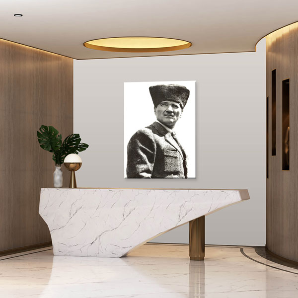 ataturk-portre-tablo-6180-02 Atatürk Kalpaklı Portre Kanvas Tablo 6180