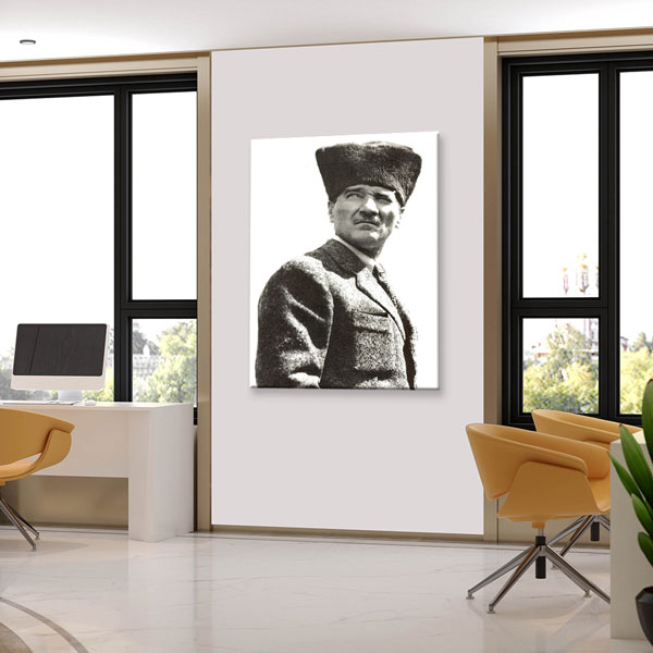 ataturk-portre-tablo-6180-03 Atatürk Kalpaklı Portre Kanvas Tablo 6180