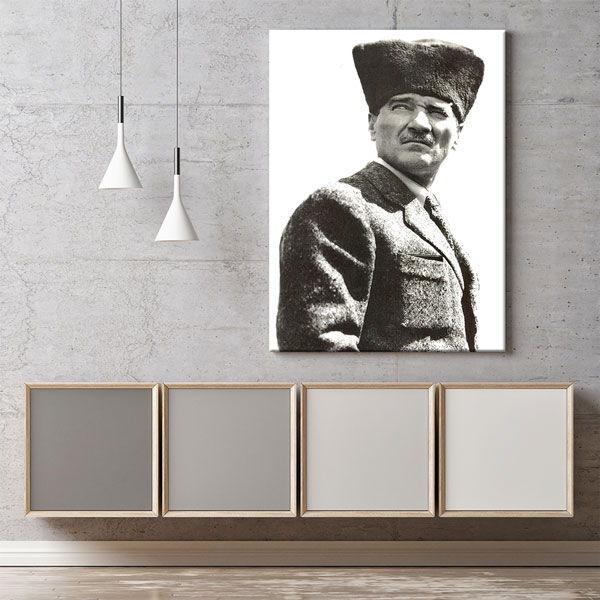 ataturk-portre-tablo-6180-04 Atatürk Kalpaklı Portre Kanvas Tablo 6180