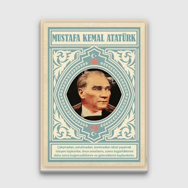 ataturk-posterleri-f-543-00 Atatürk Sözlü Klasik Portre Kanvas Tablo F-543