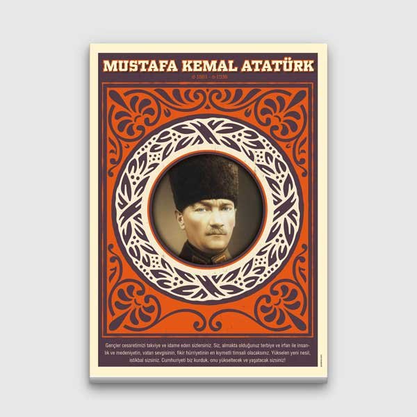 Atatürk Gençliğe Hitabe Temalı Kanvas Tablo F-555