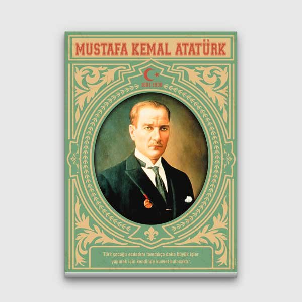 ataturk-sinif-tablolari-f-548-00 Atatürk Eğitim Sözlü Klasik Portre Kanvas Tablo F-548
