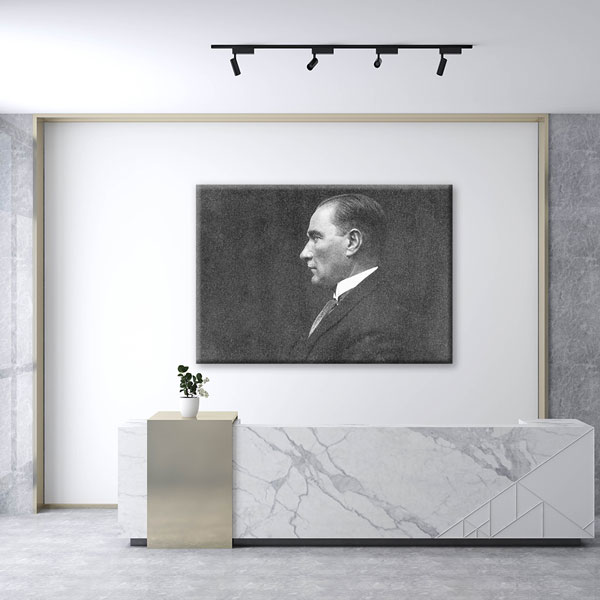Atatürk Yan Profil Klasik Portre Kanvas Tablo 6195