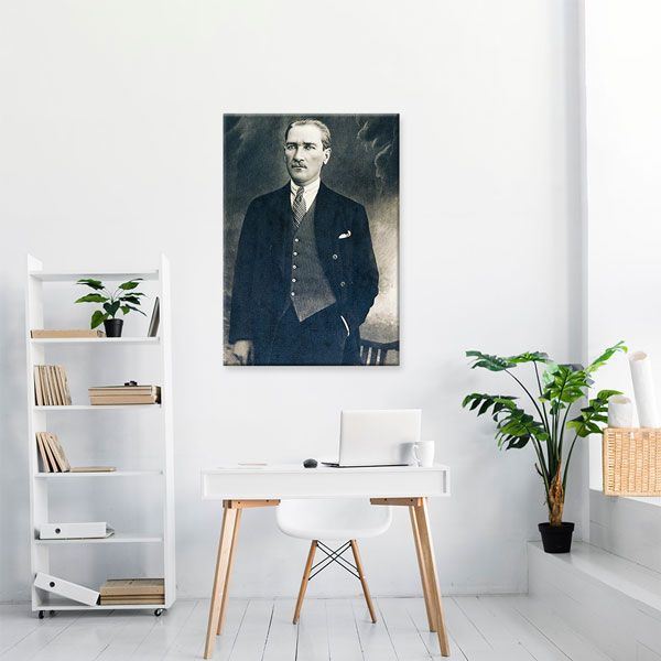 ataturk-tablolari-6178-03 Atatürk Portresi Klasik Duruş Kanvas Tablo 6178