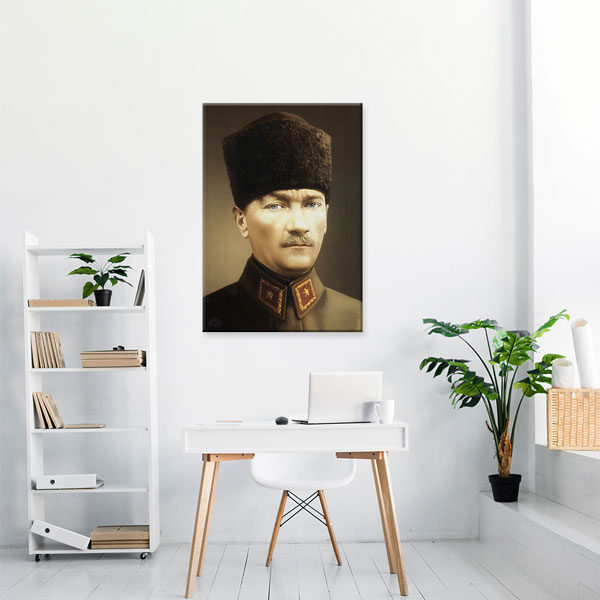 Atatürk Askeri Üniformalı Portre Kanvas Tablo 6181