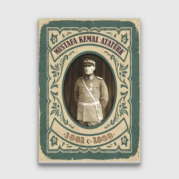 Atatürk Askerî Portre Klasik Kanvas Tablo F-554