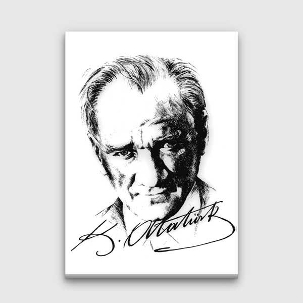 ataturk-tablosu-13941-00 Minimal Çizim Atatürk Portre Kanvas Tablo 13941