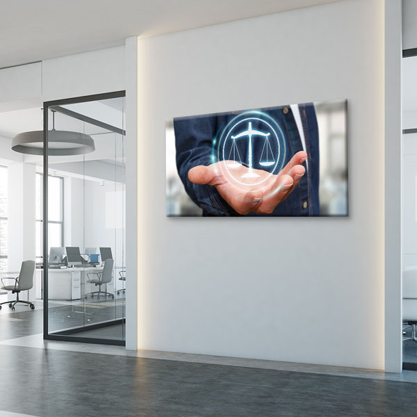 avukat-ofis-duvar-dekor-tablo-5273-02 Adalet Heykeli Terazi Figürlü Kanvas Tablo – 5273