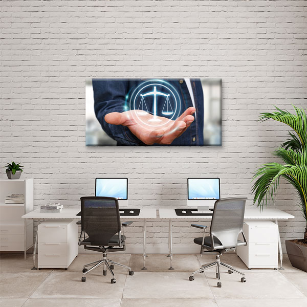 avukat-ofis-duvar-dekor-tablo-5273-05 Adalet Heykeli Terazi Figürlü Kanvas Tablo – 5273