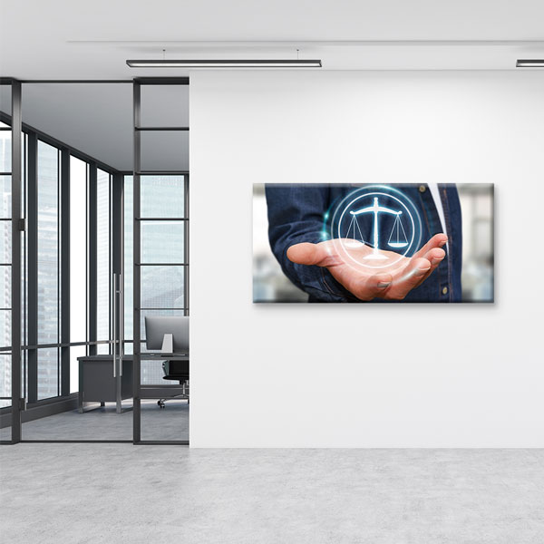 avukat-ofis-duvar-dekor-tablo-5273-06 Adalet Heykeli Terazi Figürlü Kanvas Tablo – 5273