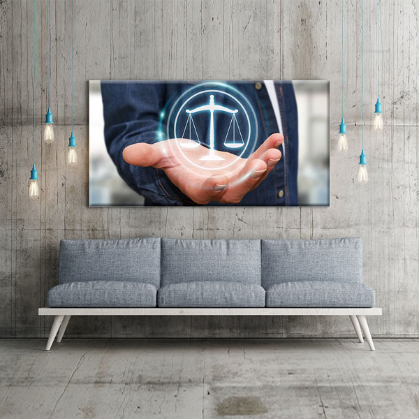 avukat-ofis-duvar-dekor-tablo-5273-08 Adalet Heykeli Terazi Figürlü Kanvas Tablo – 5273