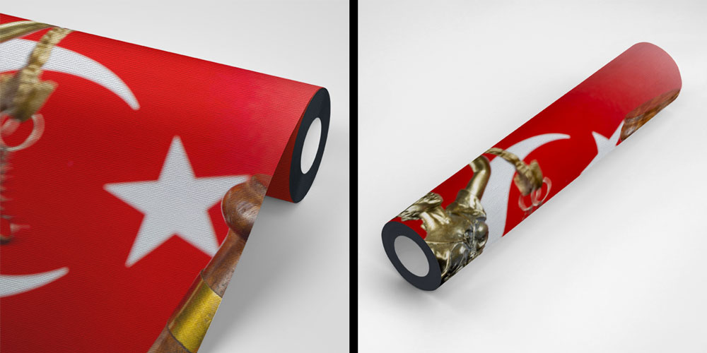 Türk Bayraklı Adalet Heykeli ve Hakim Tokmağı Duvar Kağıdı – Hukuk Ofisleri için Tasarım 5286