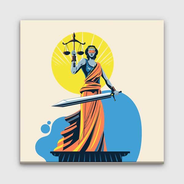 Modern Çizim Adalet Heykeli Kanvas Tablo – 5270