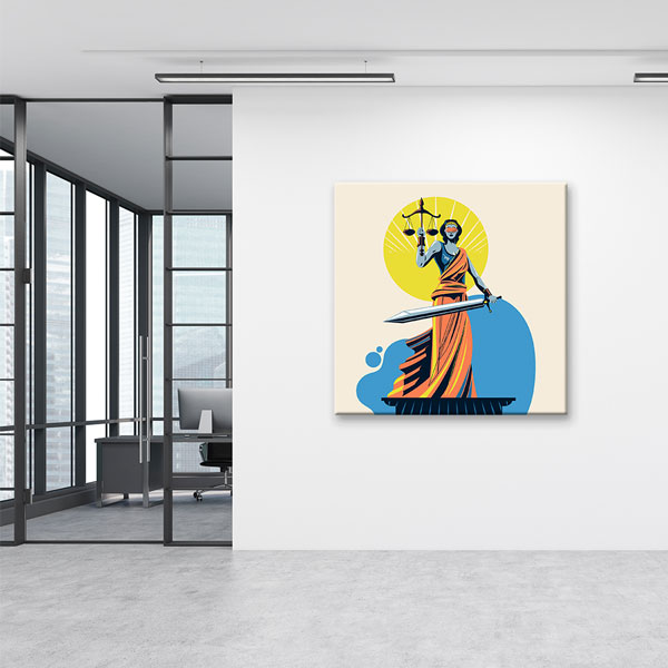 avukat-tablo-5270-07 Modern Çizim Adalet Heykeli Kanvas Tablo – 5270