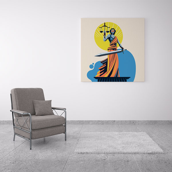 avukat-tablo-5270-08 Modern Çizim Adalet Heykeli Kanvas Tablo – 5270