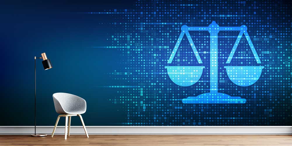 avukatlik-ofis-dekor-5295-0 Dijital Adalet Terazisi Hukuk Duvar Kağıdı – Modern Teknoloji Tasarımı 5295