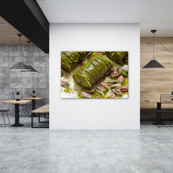 Antep Fıstıklı Sarma Baklava Desenli Duvar Tablosu Kanvas – 12167