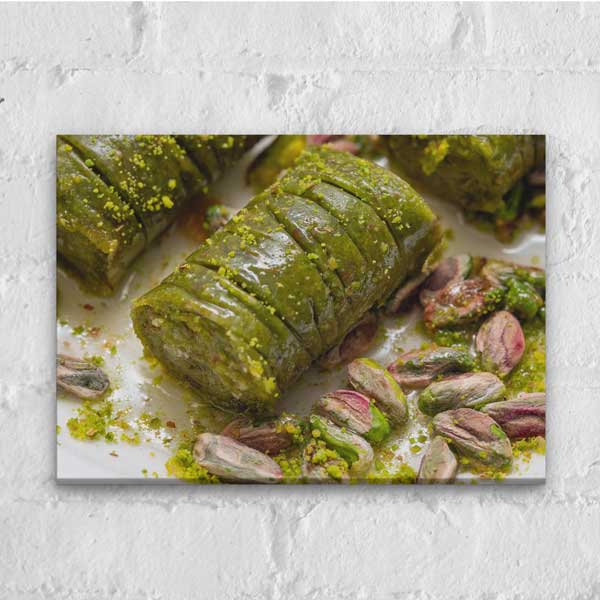 Antep Fıstıklı Sarma Baklava Desenli Duvar Tablosu Kanvas – 12167