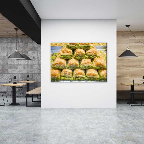 Piramid Fıstıklı Baklava Duvar Tablosu Kanvas – 12169