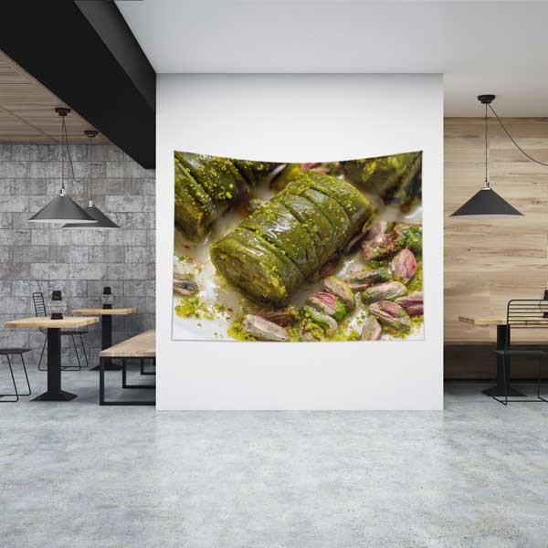 Fıstıklı Sarma Baklava Temalı Duvar Örtüsü 12572
