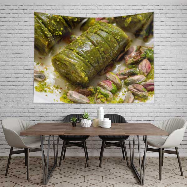 Fıstıklı Sarma Baklava Temalı Duvar Örtüsü 12572