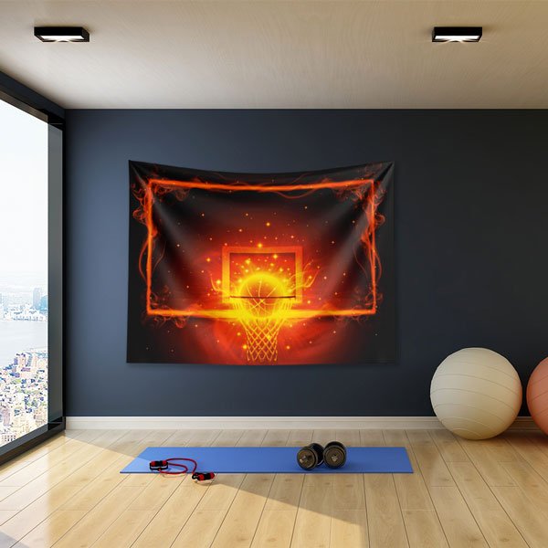 Alevli Basketbol Pota Duvar Örtüsü 5862