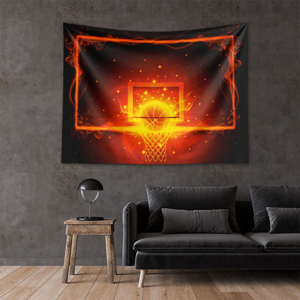 Alevli Basketbol Pota Duvar Örtüsü 5862
