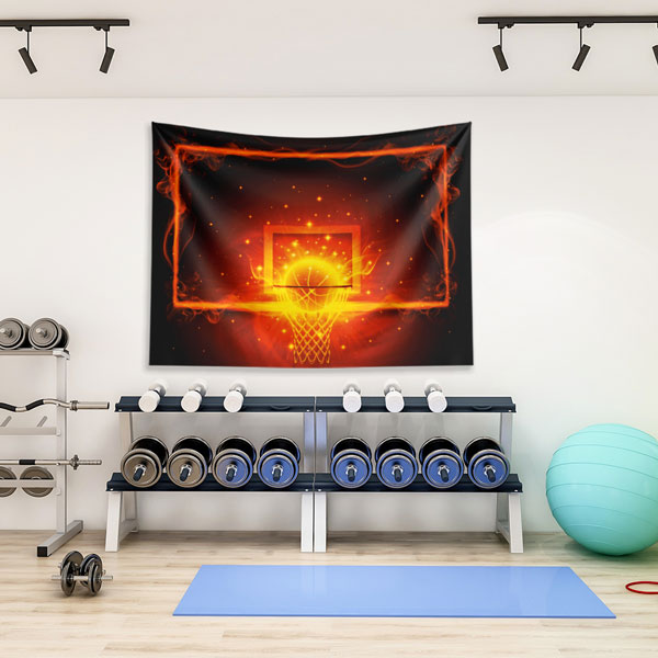 Alevli Basketbol Pota Duvar Örtüsü 5862