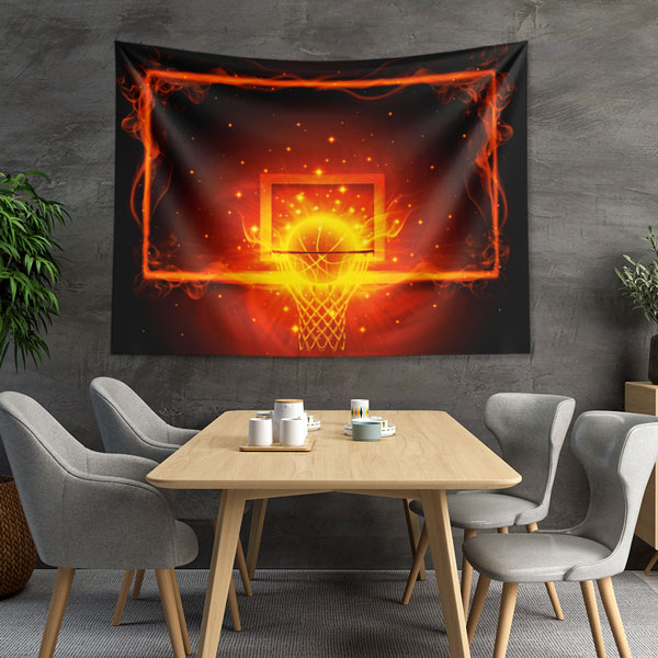 Alevli Basketbol Pota Duvar Örtüsü 5862