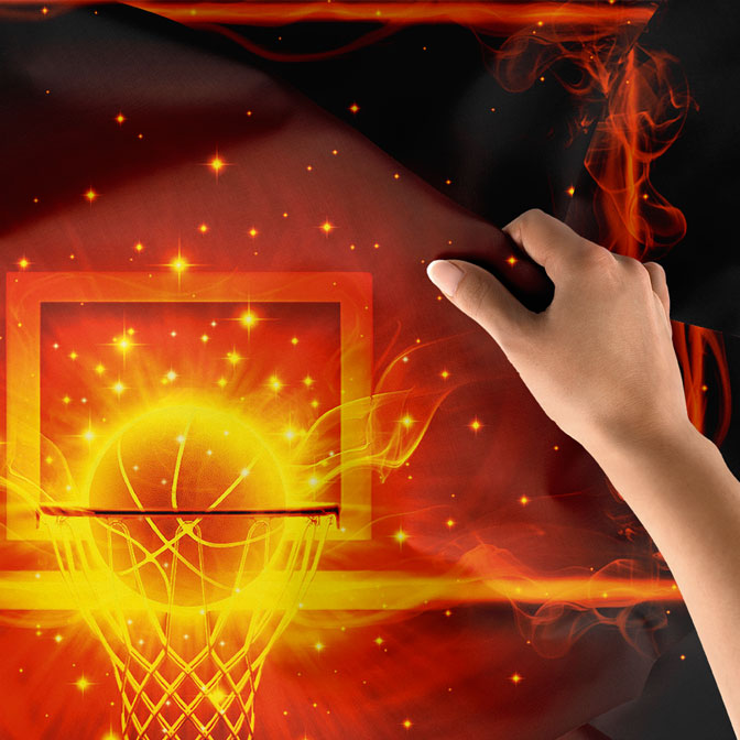 Alevli Basketbol Pota Duvar Örtüsü 5862