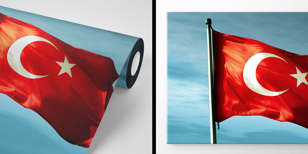 Gök Mavisi Fon Üzerinde Dalgalanan Türk Bayrağı Duvar Kağıdı 7746