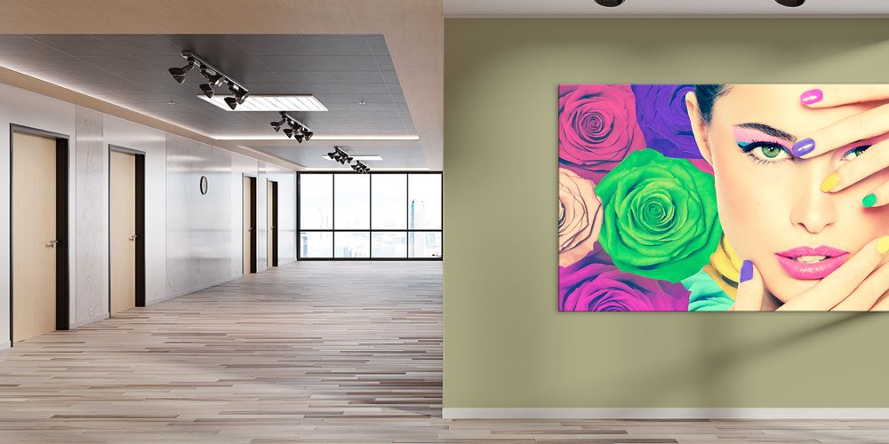 beauty-saloon-wall-art-7924-02 Renkli Kadın Portresi Duvar Dekoru 7924